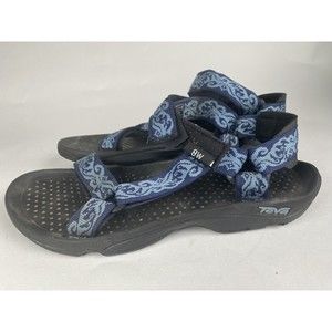TEVA WOMENS SHOC PRO HIKING/WALKING SANDALS SIZE 8W  BLACK/BLUE